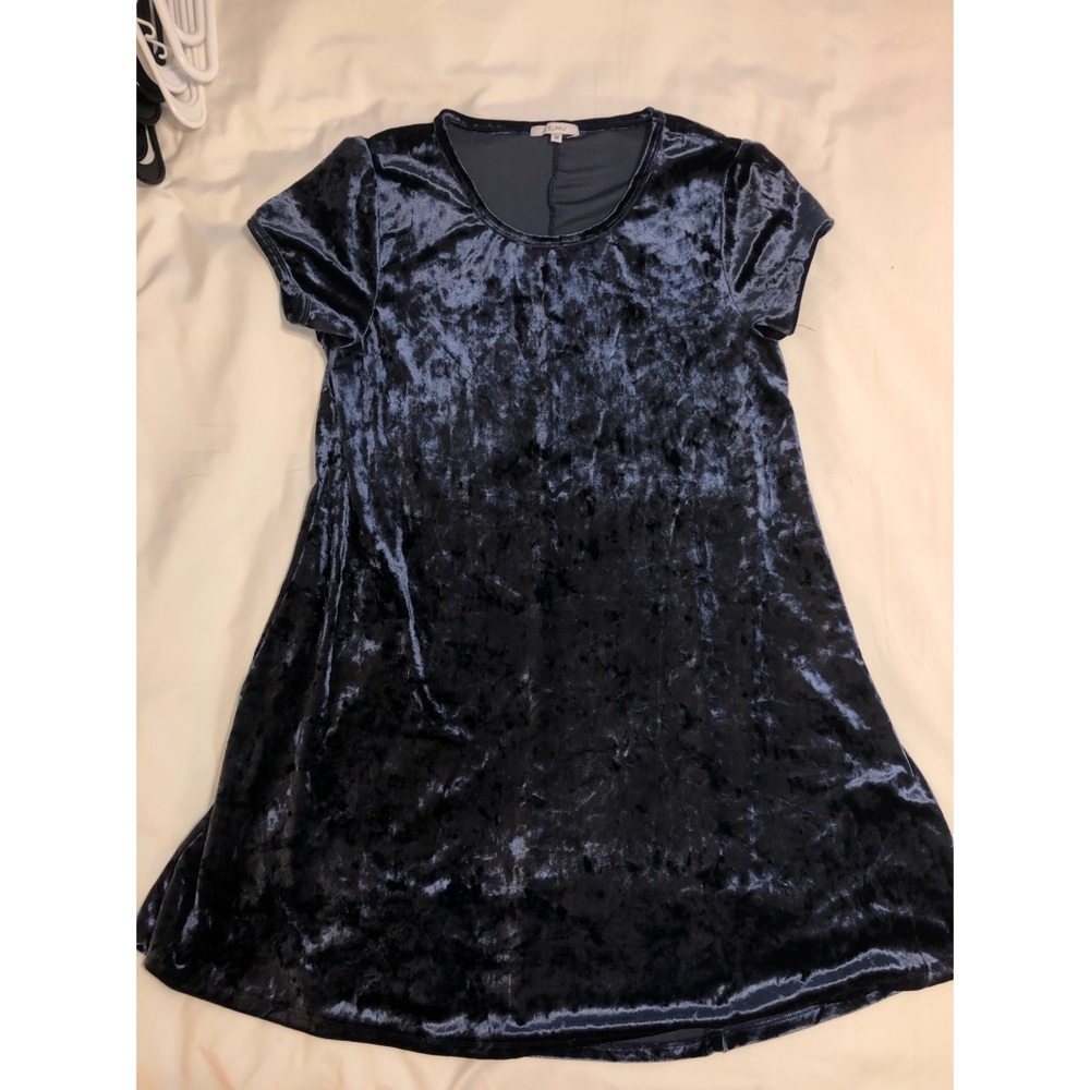 Blue velvet dress